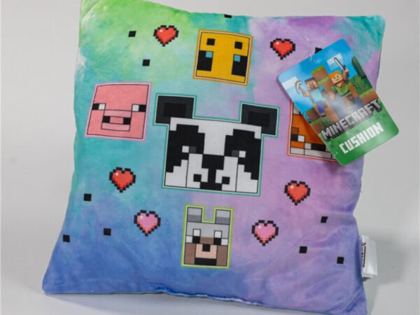 Διακοσμητικό μαξιλάρι Minecraft Animals με αφαιρούμενο κάλυμμα 35x35 εκ. Βελούδο