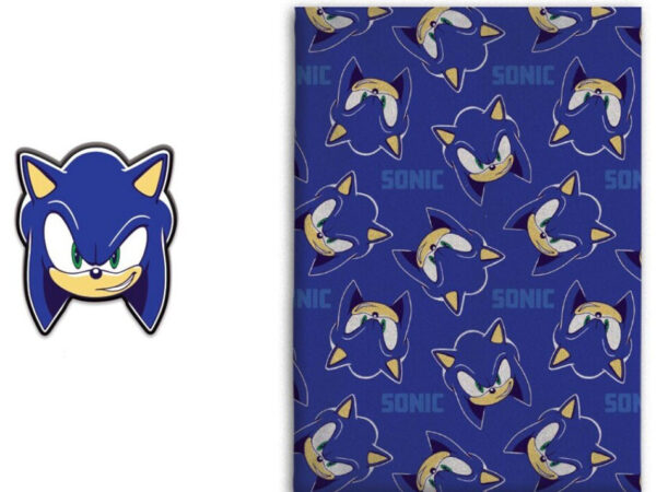 Σετ κουβέρτας και διακοσμητικού μαξιλαριού από φλις Sonic the Hedgehog