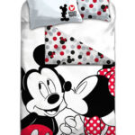Σετ κλινοσκεπασμάτων Disney Minnie Mickey Love 155x200εκ., 50x80 εκ.