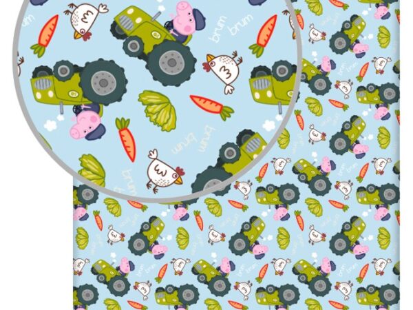 Σεντόνι με λάστιχο Peppa Pig George's Tractor 90x200 εκ.