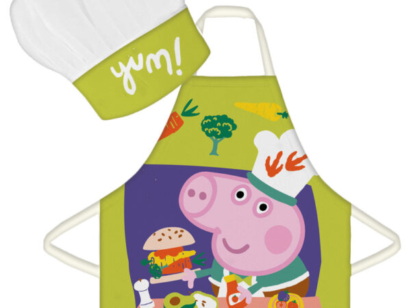 Παιδική ποδιά Peppa Pig Yum σετ 2 τεμαχίων