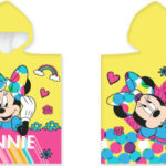 Πόντσο πετσέτας θαλάσσης Disney Minnie σε κίτρινο χρώμα 50x100 εκ.