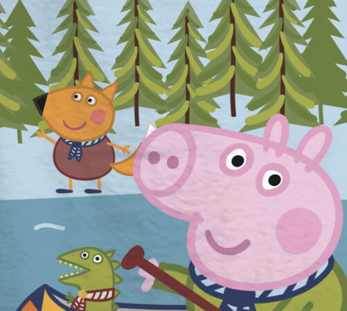 Πετσέτα μπάνιου Peppa Pig Kayak, πετσέτα θαλάσσης 70x140cm