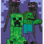 Πετσέτα μπάνιου Minecraft Sketch Mobs, πετσέτα θαλάσσης 70x140εκ.