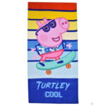 Πετσέτα μπάνιου Peppa Pig Catch a Wave, πετσέτα θαλάσσης 70x140εκ.