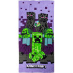 Πετσέτα μπάνιου Minecraft Purple, πετσέτα θαλάσσης 70x140εκ.