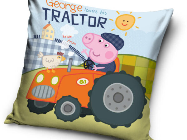 Κάλυμμα Μαξιλαριού Peppa Pig George's Tractor Βελούδινο 40x40 εκ.