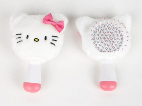 Hello Kitty Λευκή μίνι βελούδινη βούρτσα μαλλιών 13 εκ.