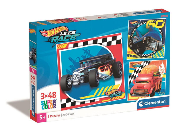 Παζλ Hot Wheels Go 3x48 db-os Clementoni