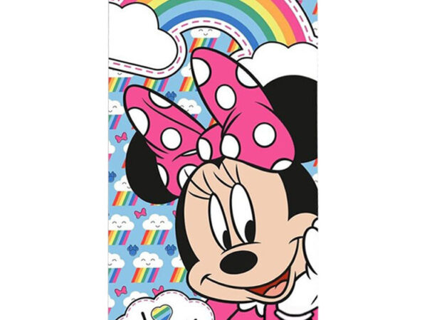 Πετσέτα μπάνιου Disney Minnie Rainbows, πετσέτα θαλάσσης 70x140εκ.