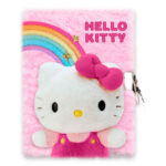 Hello Kitty Rainbow 3D Λούτρινο Ημερολόγιο A5 με Κλείδωμα
