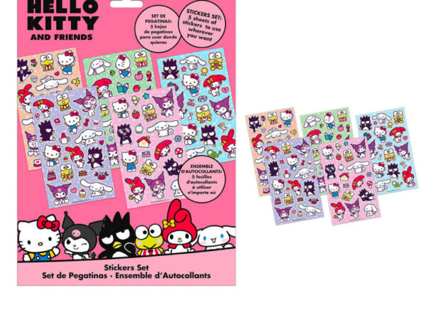 Σετ αυτοκόλλητων Hello Kitty Friends 5 φύλλων