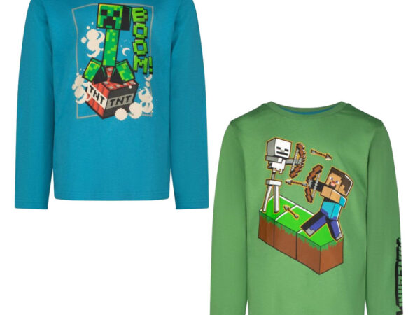 Παιδικό μπλουζάκι με μακριά μανίκια Minecraft BOOM 6-12 ετών