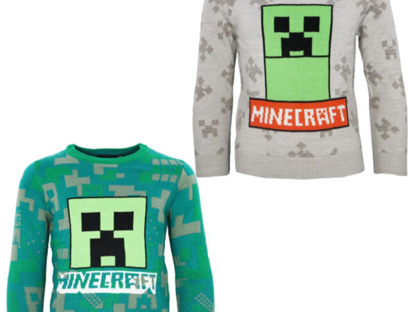 Παιδικό πλεκτό πουλόβερ Minecraft Blocky 6-12 ετών