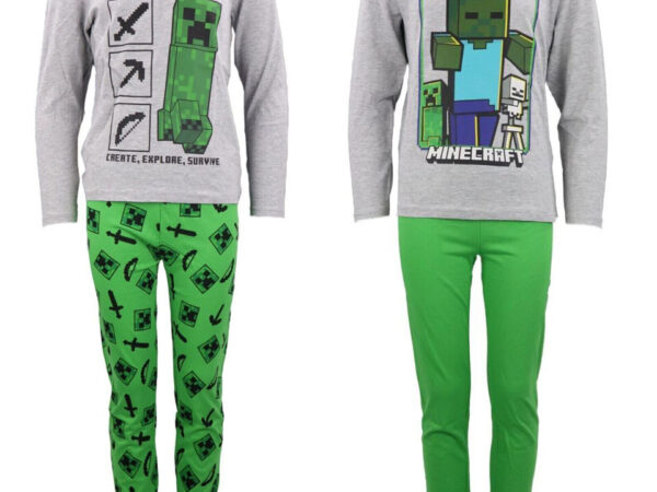 Minecraft μακριές πιτζάμες για παιδιά 8-12 ετών
