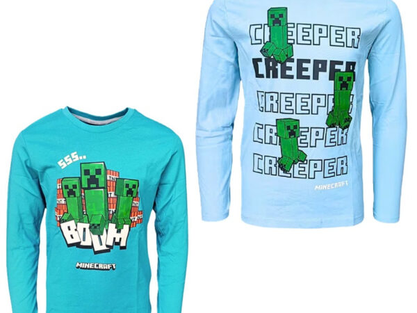Παιδικό μπλουζάκι με μακριά μανίκια Minecraft Creeper, για 6-12 ετών