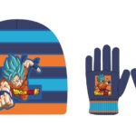 Σετ παιδικού σκούφου και γαντιών Dragon Ball Saiyan σε μπλε χρώμα