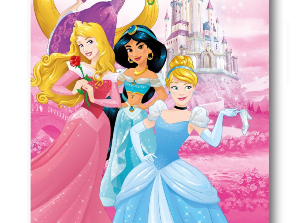 Κουβέρτα από φλις με σχέδιο Disney Princess Castle 100x140εκ.