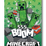 Κουβέρτα Minecraft Boom από φλις 100x140εκ.