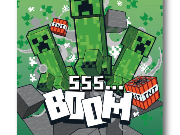 Κουβέρτα Minecraft Boom από φλις 100x140εκ.
