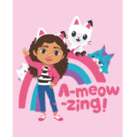 Κουβέρτα φλις Gabby's Dollhouse Rainbow 100x140εκ.