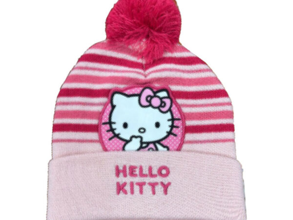 Παιδικό σκουφάκι Hello Kitty σε ανοιχτό ροζ χρώμα