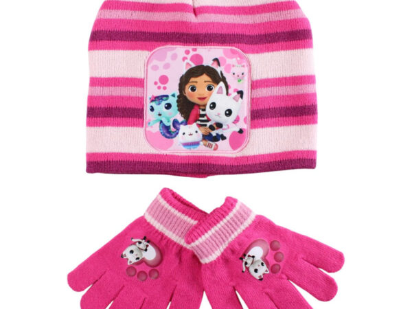 Σετ παιδικού σκούφου και γαντιών Gabby's Dollhouse Paws