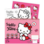 Μπλοκ σχεδίασης Hello Kitty Sweetheart A/4 με σπιράλ και 40 φύλλα και αυτοκόλλητα