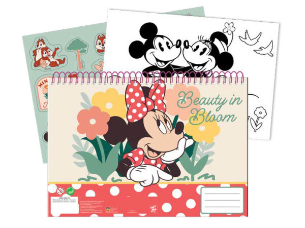 Μπλοκ σχεδίασης σπιράλ Disney Minnie Nomadic Spirit A/4 με 40 φύλλα και αυτοκόλλητα