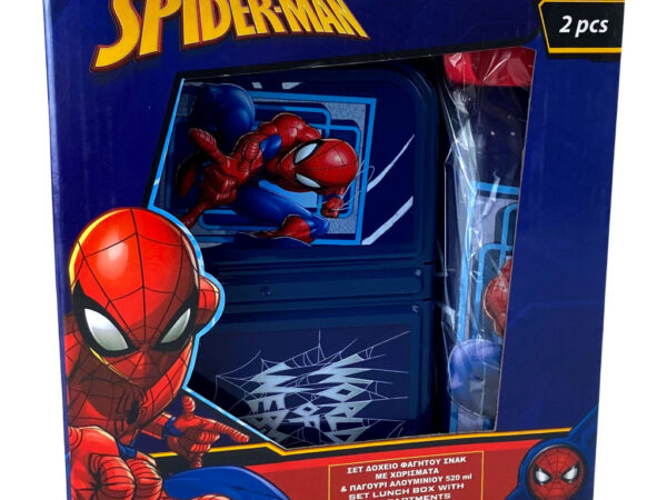 Spiderman World of Web κουτί σάντουιτς + σετ μπουκαλιού αλουμινίου