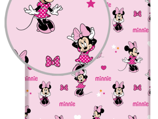 Σεντόνι Disney Minnie Pretty σε ροζ χρώμα με λάστιχο 90x200 εκ.