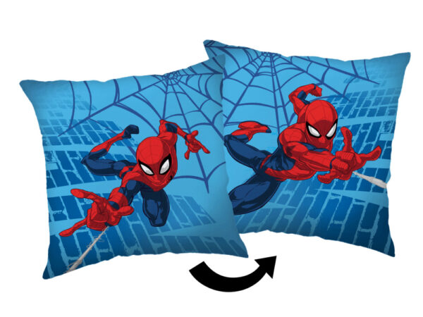 Κάλυμμα μαξιλαριού Spiderman Blue βελούδινο 40x40 εκ.