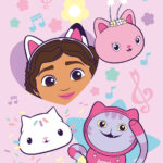 Κουβέρτα από φλις με θέμα το Dollhouse της Gabby's 100x150εκ.