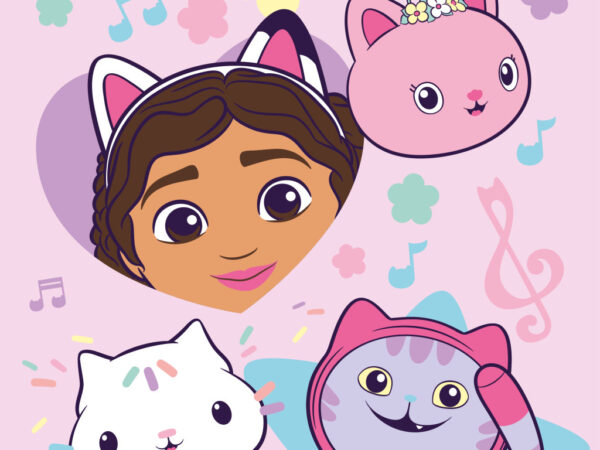 Κουβέρτα από φλις με θέμα το Dollhouse της Gabby's 100x150εκ.