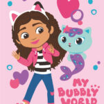 Κουβέρτα πολική με θέμα το κουκλόσπιτο της Gabby's Bubbly World 100x150εκ.