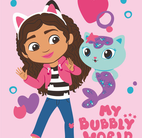 Κουβέρτα πολική με θέμα το κουκλόσπιτο της Gabby's Bubbly World 100x150εκ.