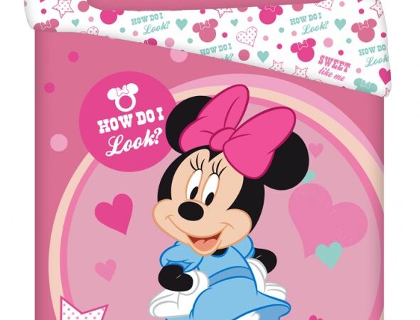 Σετ κλινοσκεπασμάτων Disney Minnie Look 140-200cm, 70-90cm από μικροΐνες
