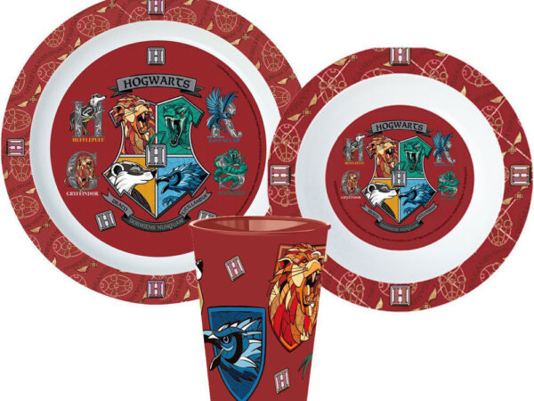 Σετ φαγητού Harry Potter School Shields, σετ από μικροπλαστικό, με κύπελλο 260 ml
