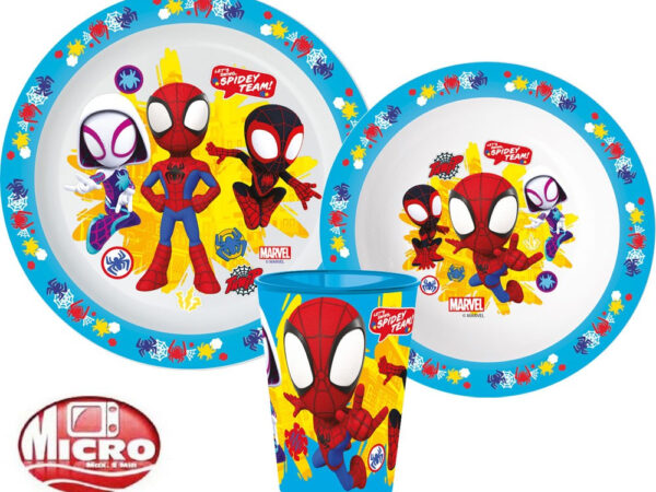 Σετ φαγητού Spiderman Spidey Team, σετ από μικροπλαστικό, με κύπελλο 260 ml