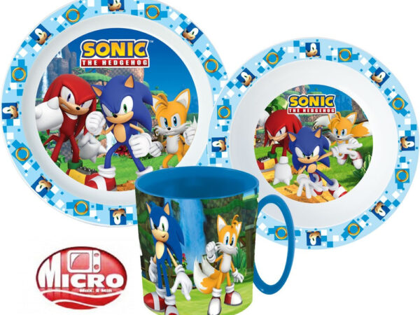 Σετ φαγητού Sonic the Hedgehog Adventure, σετ μικροπλαστικού με κούπα 350 ml