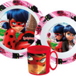 Σετ φαγητού Miraculous Ladybug Heroes, σετ μικροπλαστικού με κούπα 350 ml