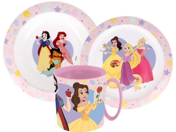 Σετ φαγητού Disney Princess True, σετ από μικροπλαστικό με κούπα 350 ml
