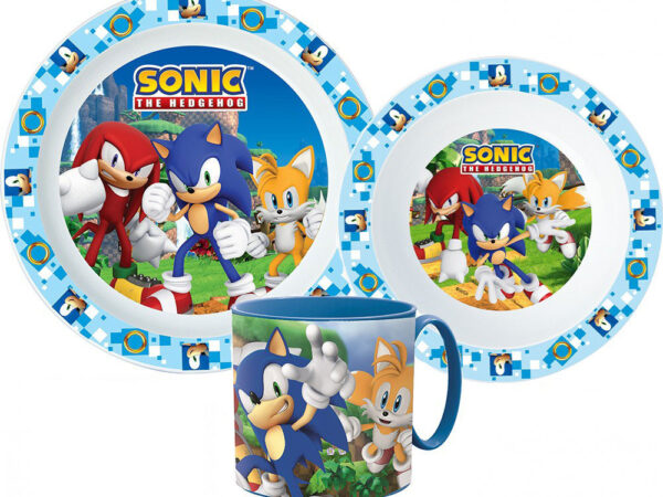 Σετ φαγητού Sonic the Hedgehog Adventure, σετ μικροπλαστικού με κούπα 265 ml