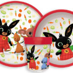 Σετ φαγητού Bing Happy Carrots αντιολισθητικό, σετ από μικροπλαστικό