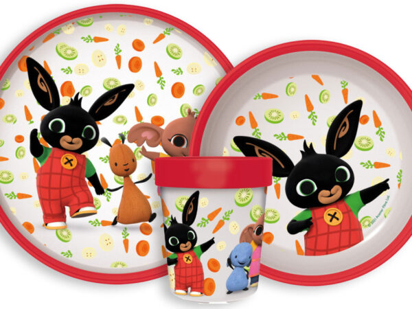 Σετ φαγητού Bing Happy Carrots αντιολισθητικό, σετ από μικροπλαστικό