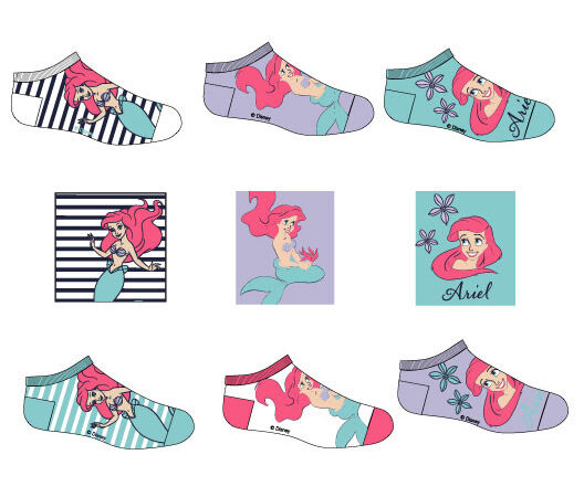 Παιδικές κάλτσες μέχρι τον αστράγαλο για την Disney Princess Ariel 23-34