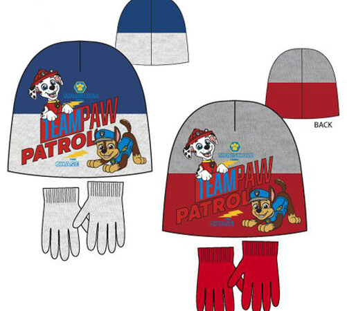 Σετ παιδικού σκούφου + γαντιών Paw Patrol 52-54 εκ.