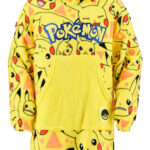 Pokémon Κίτρινη slip-on βελούδινη κουβέρτα από φλις, πόντσο 10-16 ετών