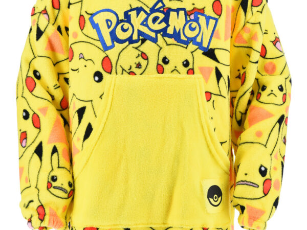 Pokémon Κίτρινη slip-on βελούδινη κουβέρτα από φλις, πόντσο 10-16 ετών