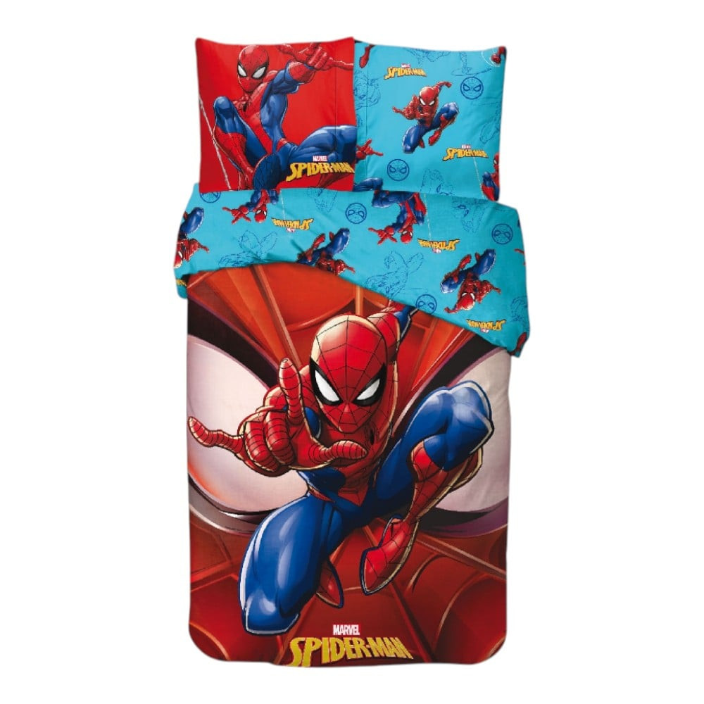 TSL249525 Σετ κλινοσκεπασμάτων Spiderman Red Alert 140x200cm, 65x65 cm - Image 1